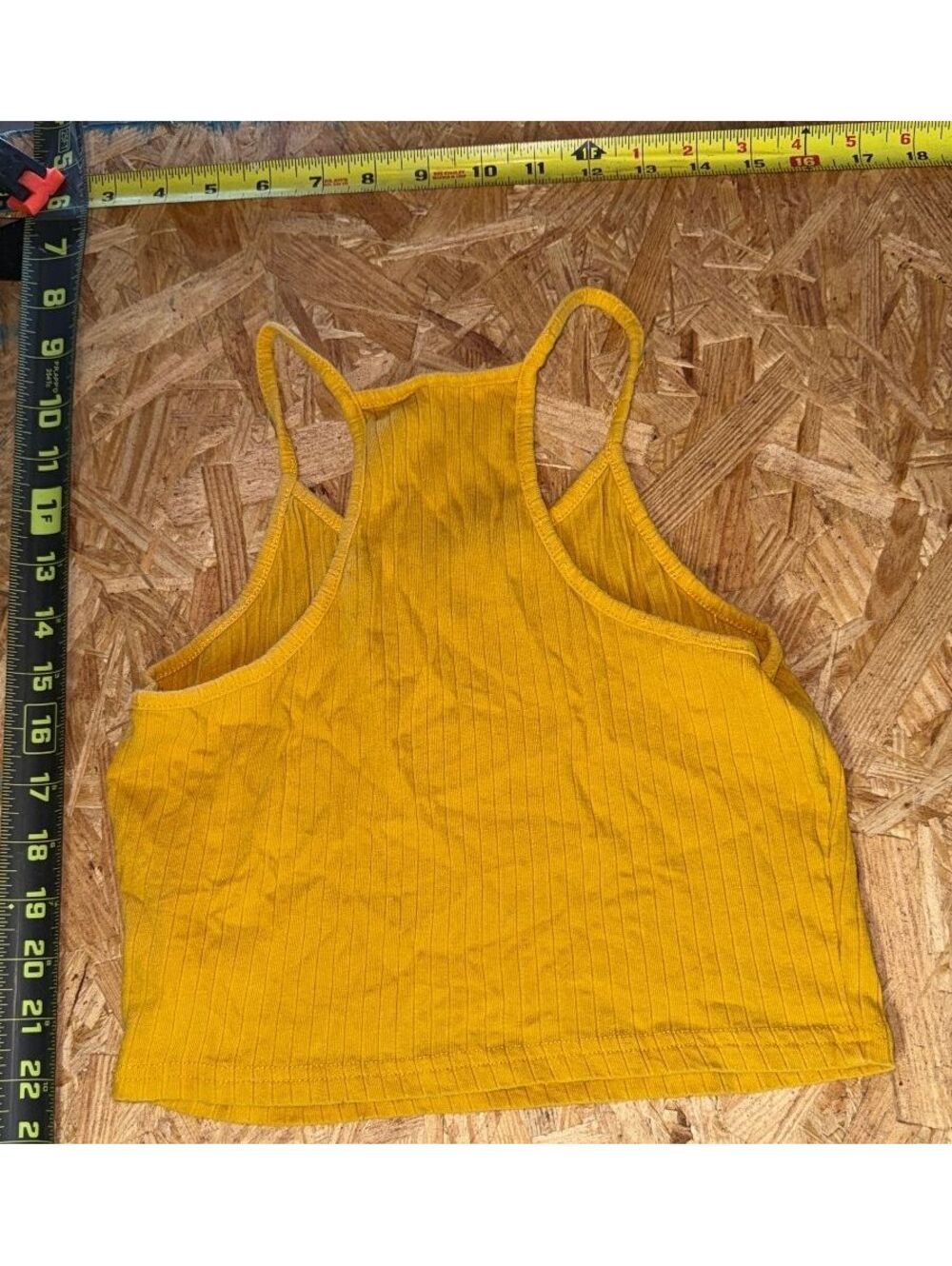 Shein Yellow Ribbed Crop Top Tank - Picture 2 of 4
